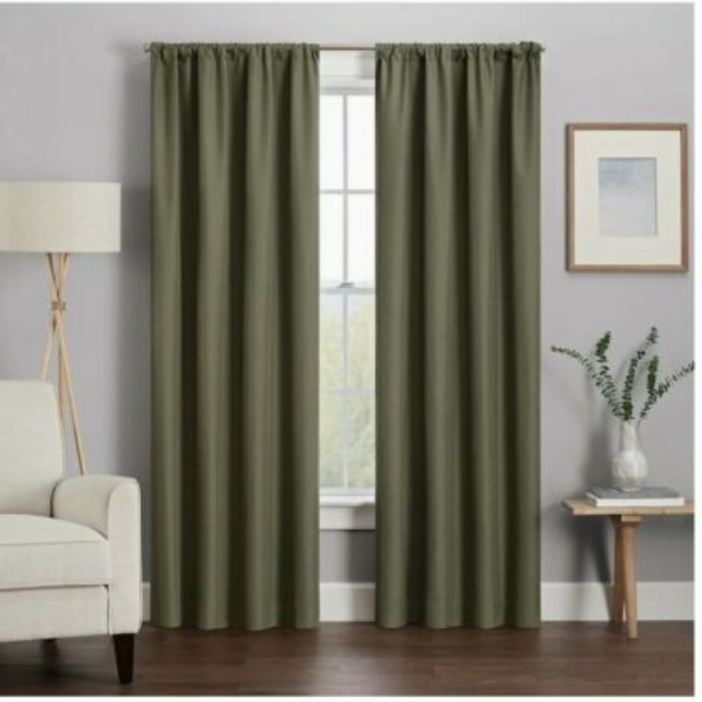 New ECLIPSE  Blackout Curtain Panels (Artichoke Green)